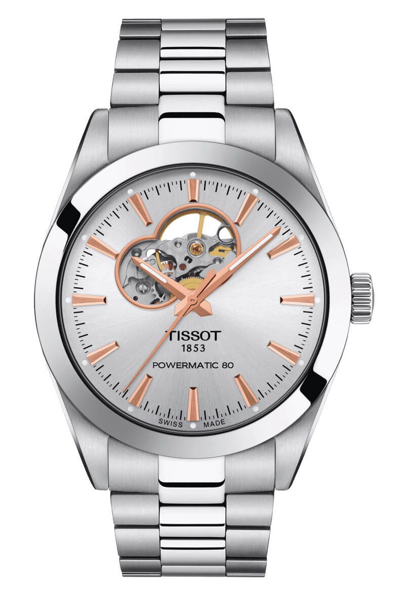 tissot gentleman powermatic 80 open heart trắng